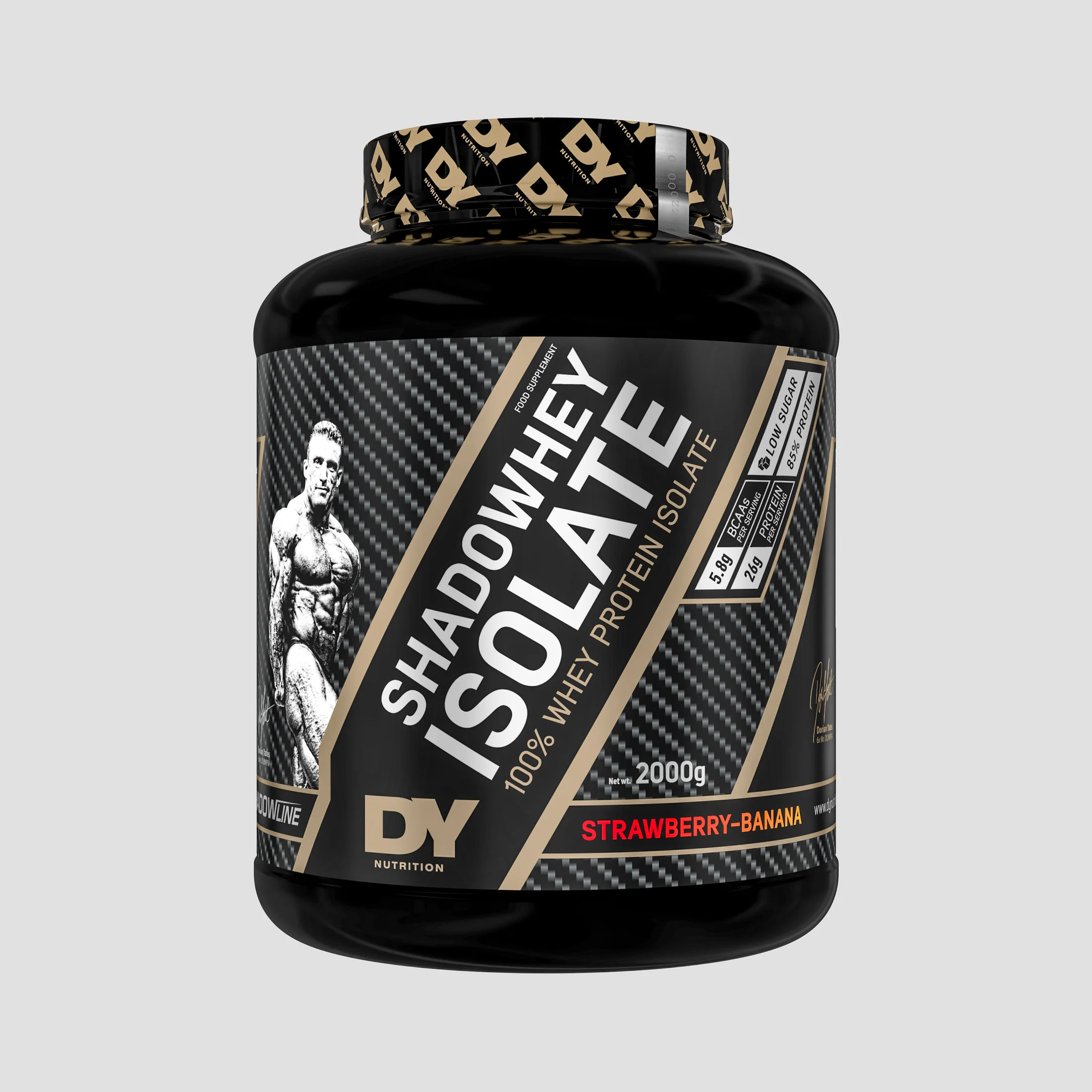 Izolat proteic din zer, DY Nutrition, Shadowhey Isolate, 2kg, pudra proteica Căpșuni și Banane