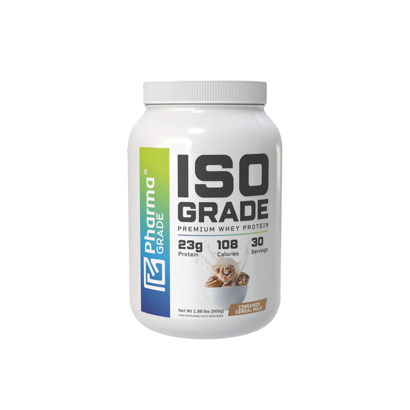 Izolat proteic, Pharma Grade, ISO Grade Premium Whey Protein, 900 de grame, pudra proteica Cinnamon Cereal Milk