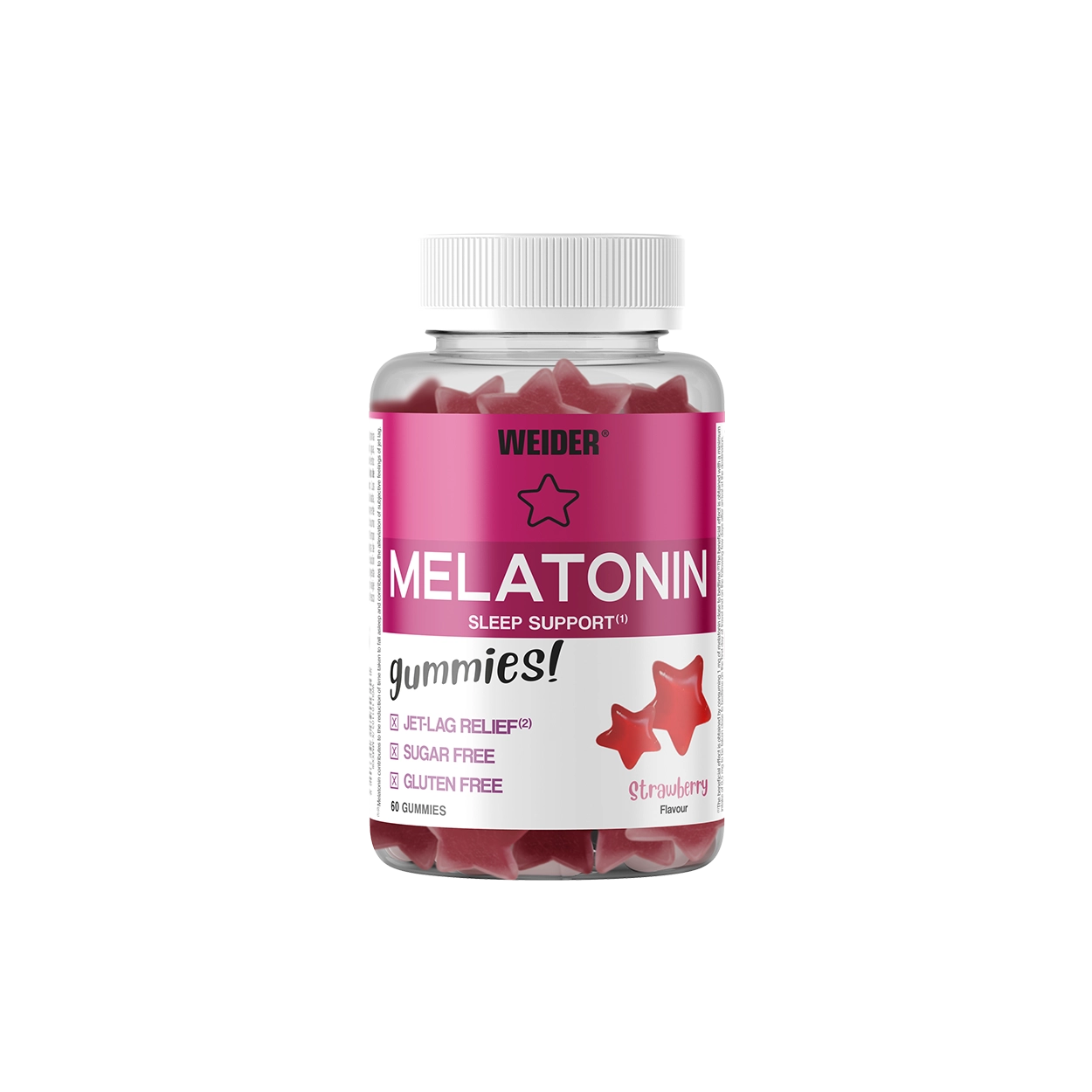 Melatonina, Weider, Melatonin Gummies - Sleep Support, 60 de jeleuri Strawberry