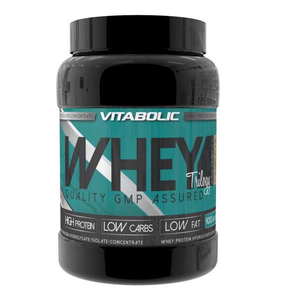 Concentrat proteic, Vitabolic, Whey Trilogy, 900 de grame, pudra proteica Black Cookies