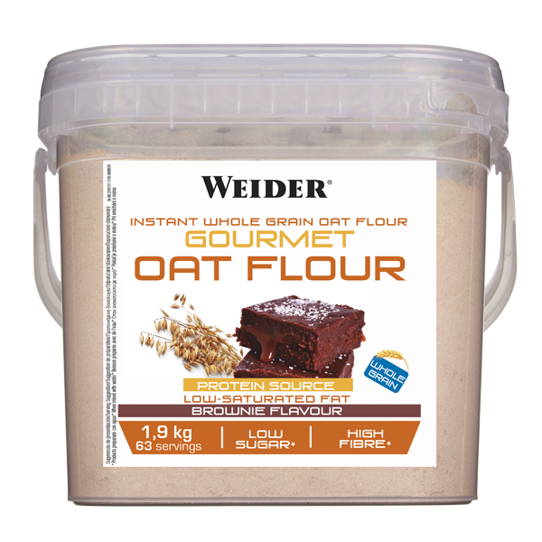 Ovaz instant, Weider, Gourmet Oat Flour, 1.9kg, pudra Brownie