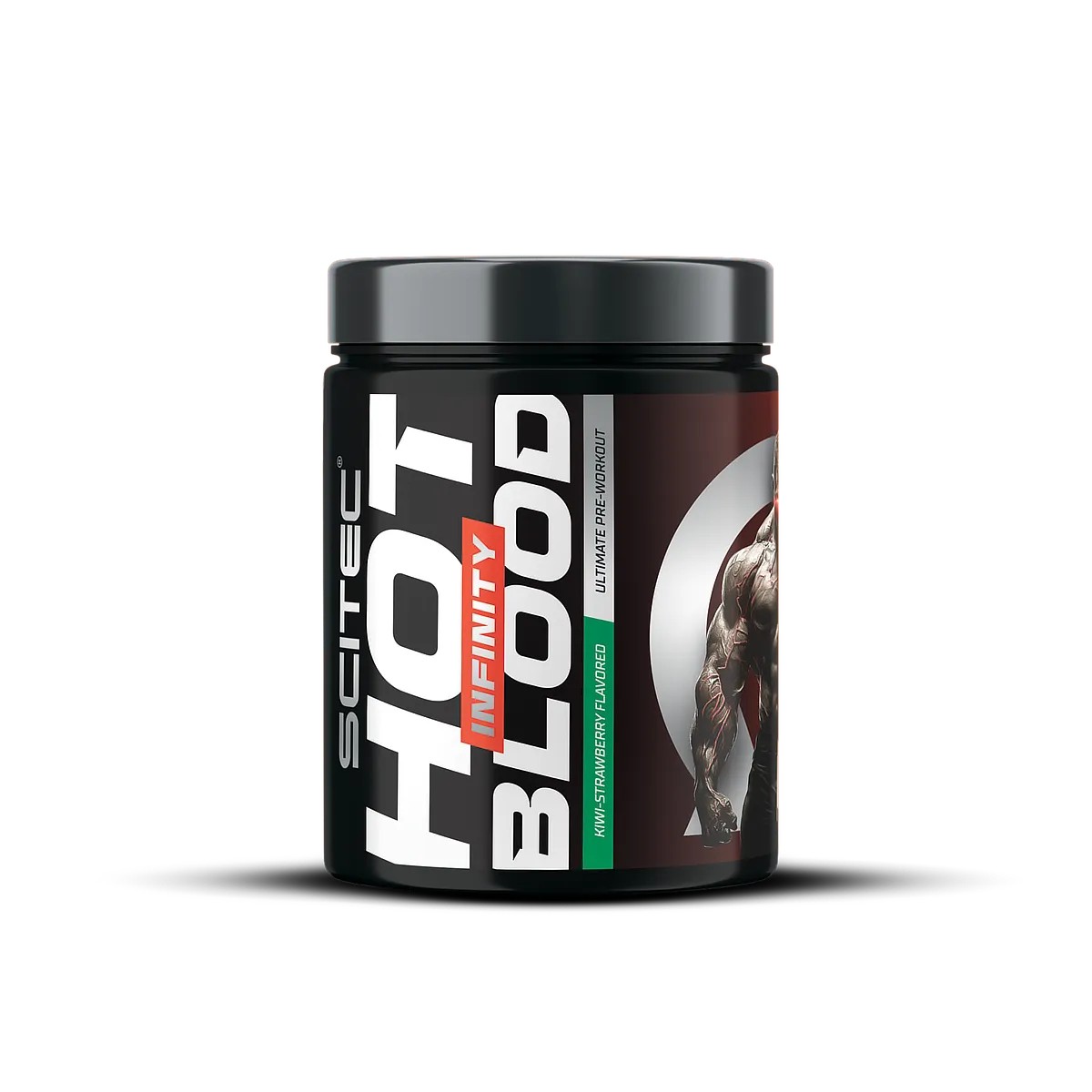 Pre-workout cu cofeina, Scitec Nutrition, Hot Blood Infinity, 350 de grame, pudra Kiwi-Strawberry