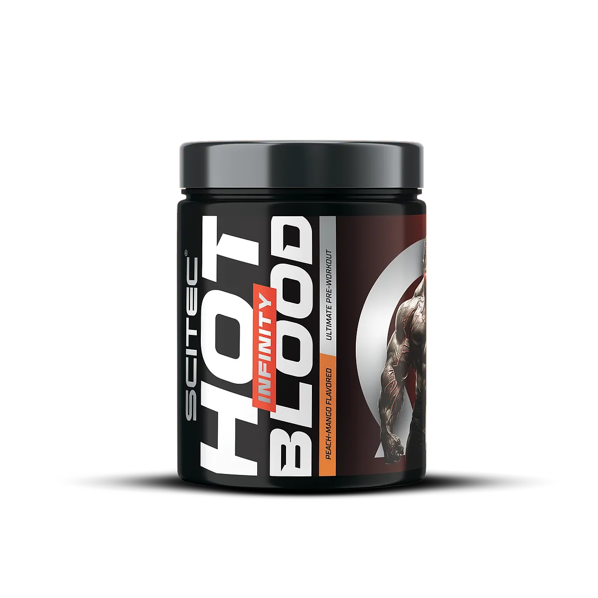Pre-workout cu cofeina, Scitec Nutrition, Hot Blood Infinity, 350 de grame, pudra Peach-Mango