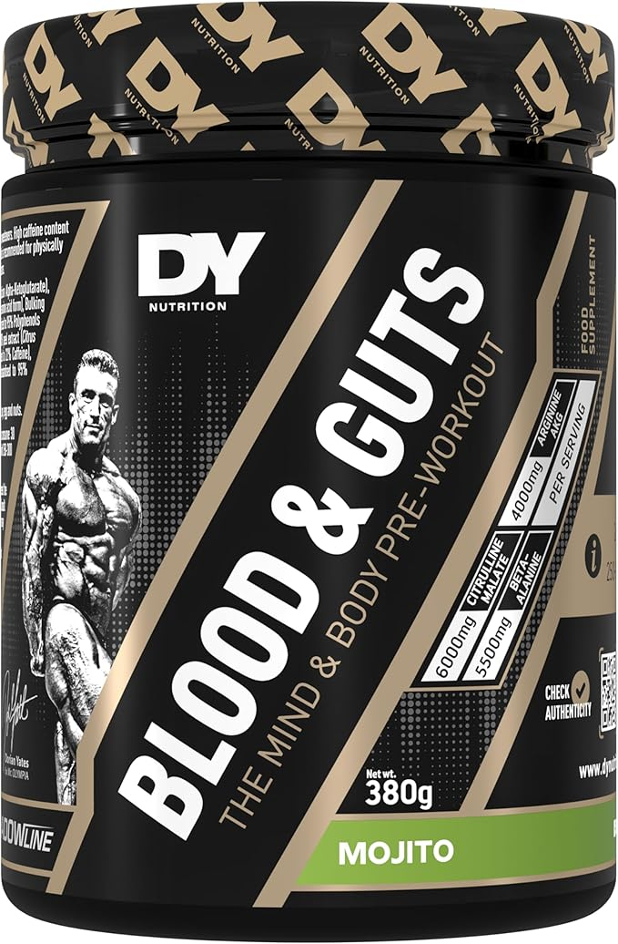 Pre-workout, DY Nutrition, Blood Guts, 380 de grame, pudra Mojito