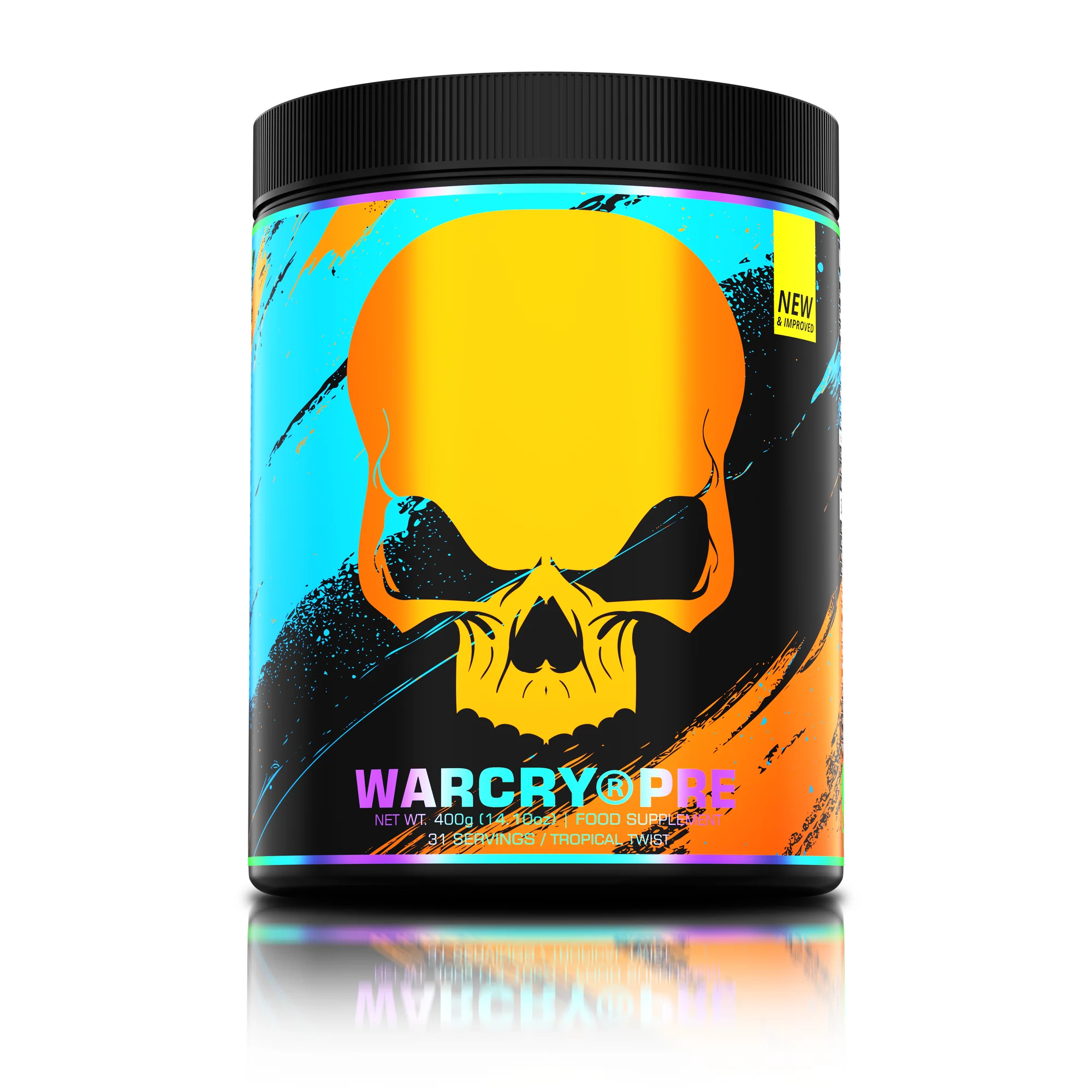 Pre-workout, Genius Nutrition, Warcry Pre, 400 de grame, pudra Tropical Twist