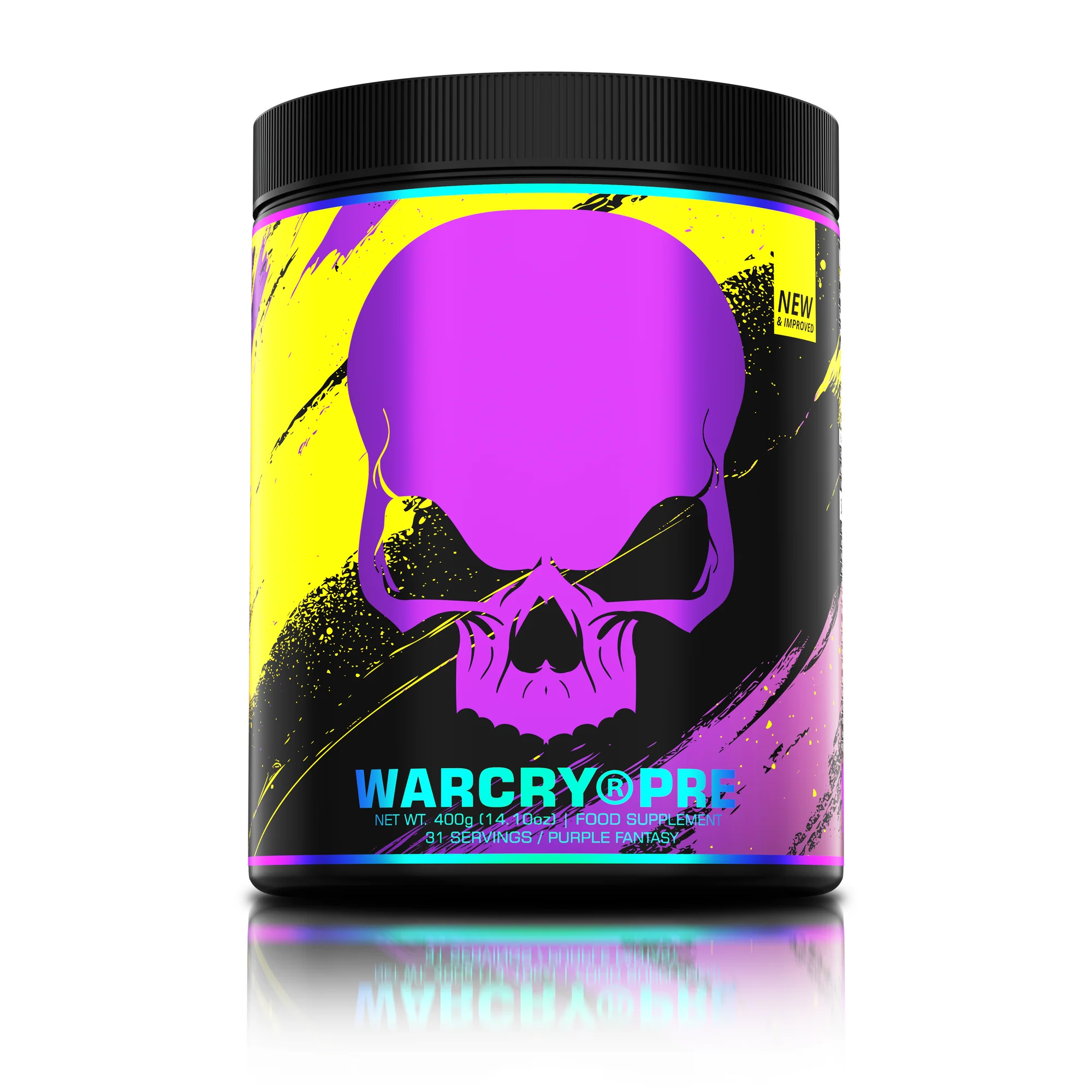 Pre-workout, Genius Nutrition, Warcry Pre, 400 de grame, pudra Purple Fantasy