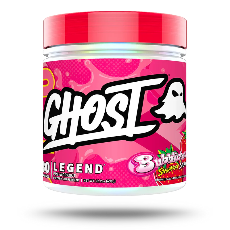Pre-Workout, Ghost, Legend, 420 de grame, pudra Bubblicious Strawberry Splash