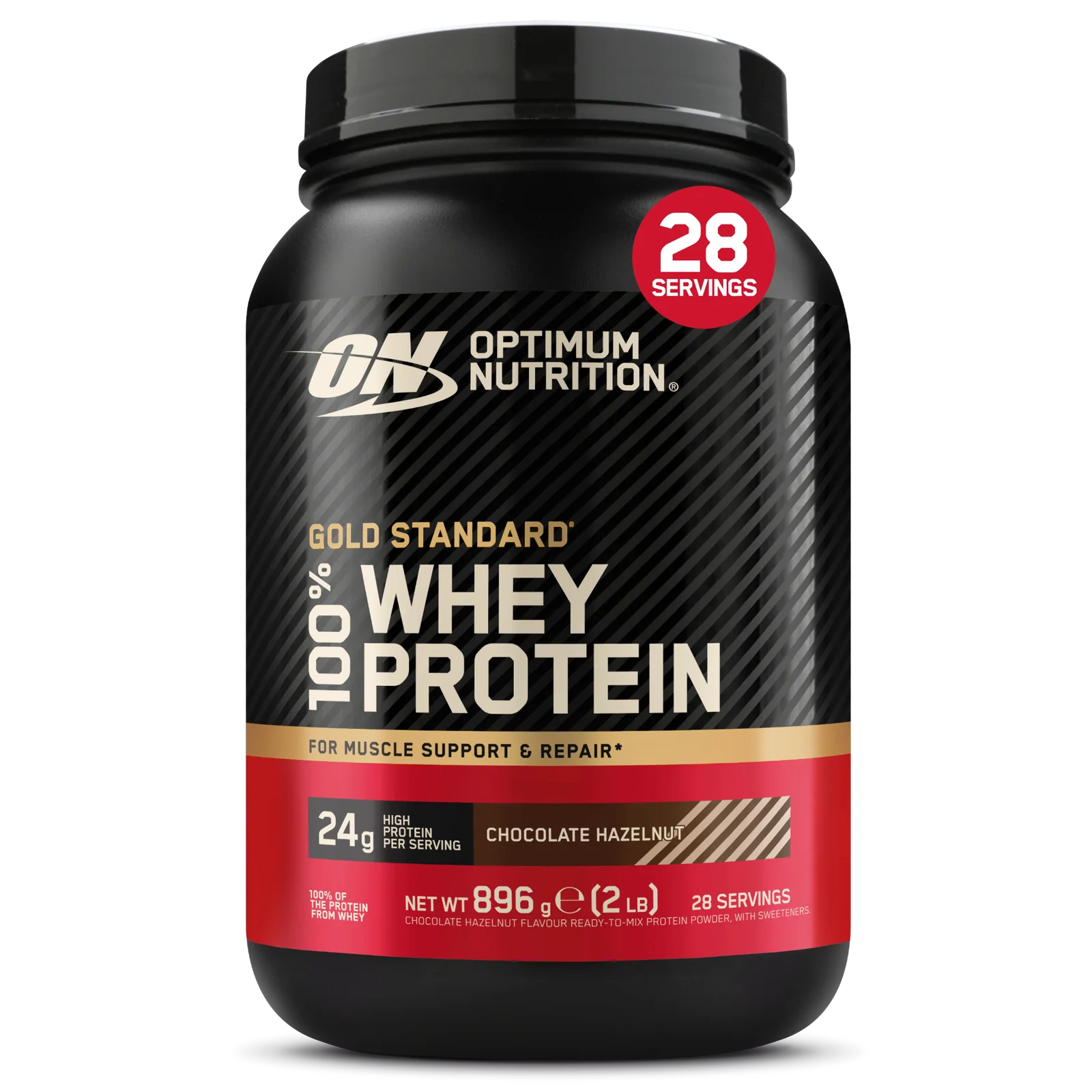 Proteina din zer, Optimum Nutrition, 100% Whey Gold Standard Protein, 750 de grame, pudra proteica Chocolate Hazelnut