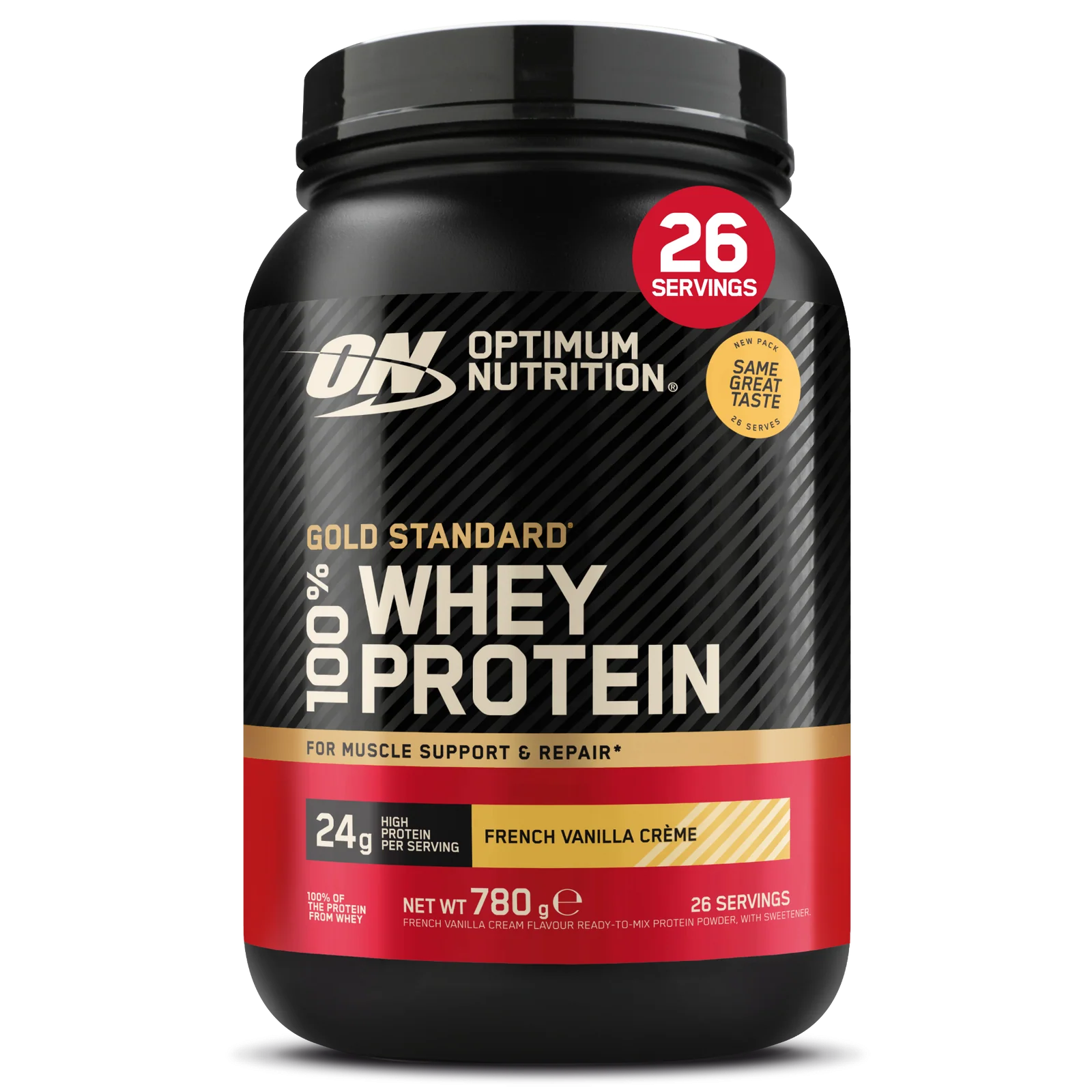 Proteina din zer, Optimum Nutrition, 100% Whey Gold Standard Protein, 750 de grame, pudra proteica French Vanilla Cream