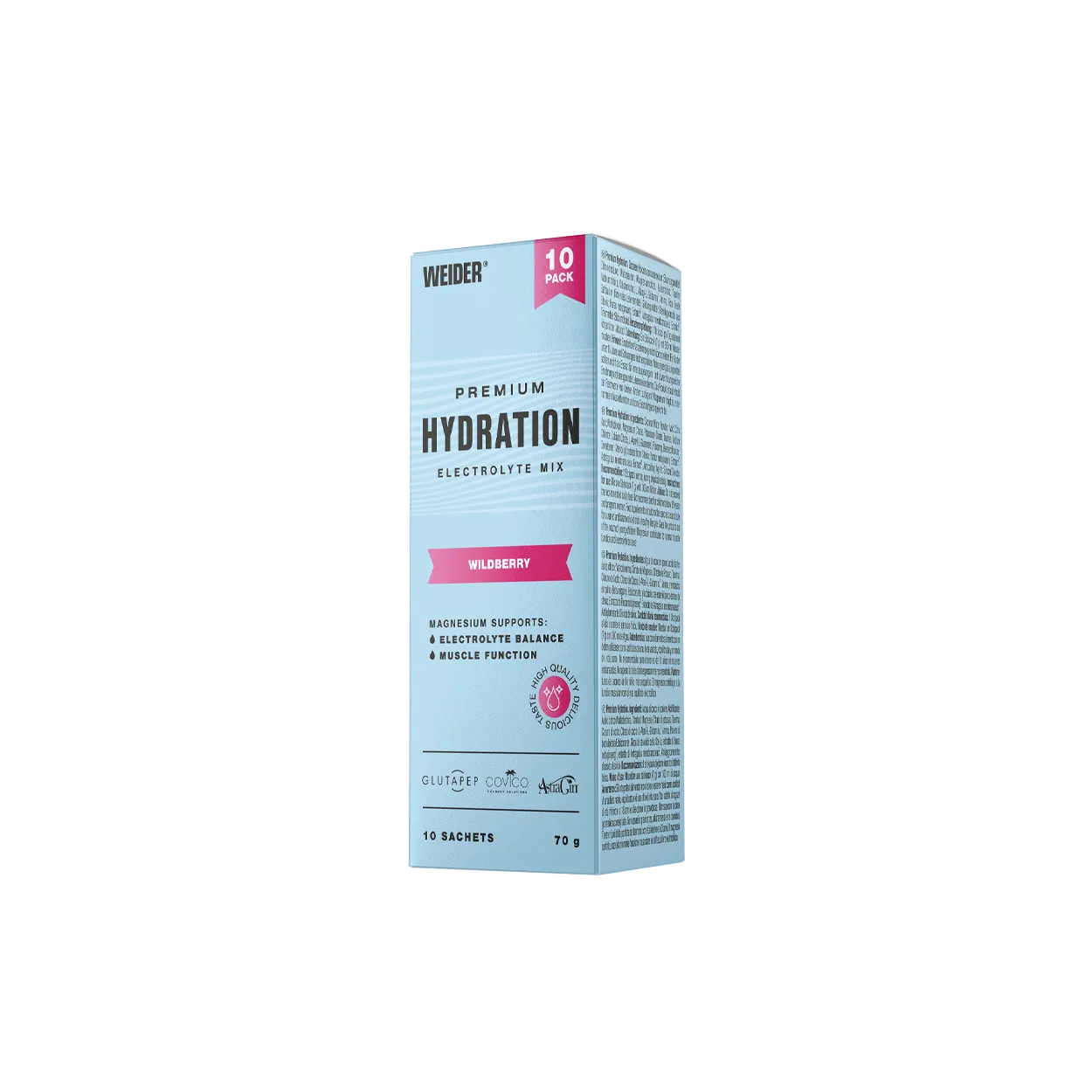 Saruri de hidratare, Weider, Premium Hydration Electrolyte Mix, 10 plicuri Wildberry
