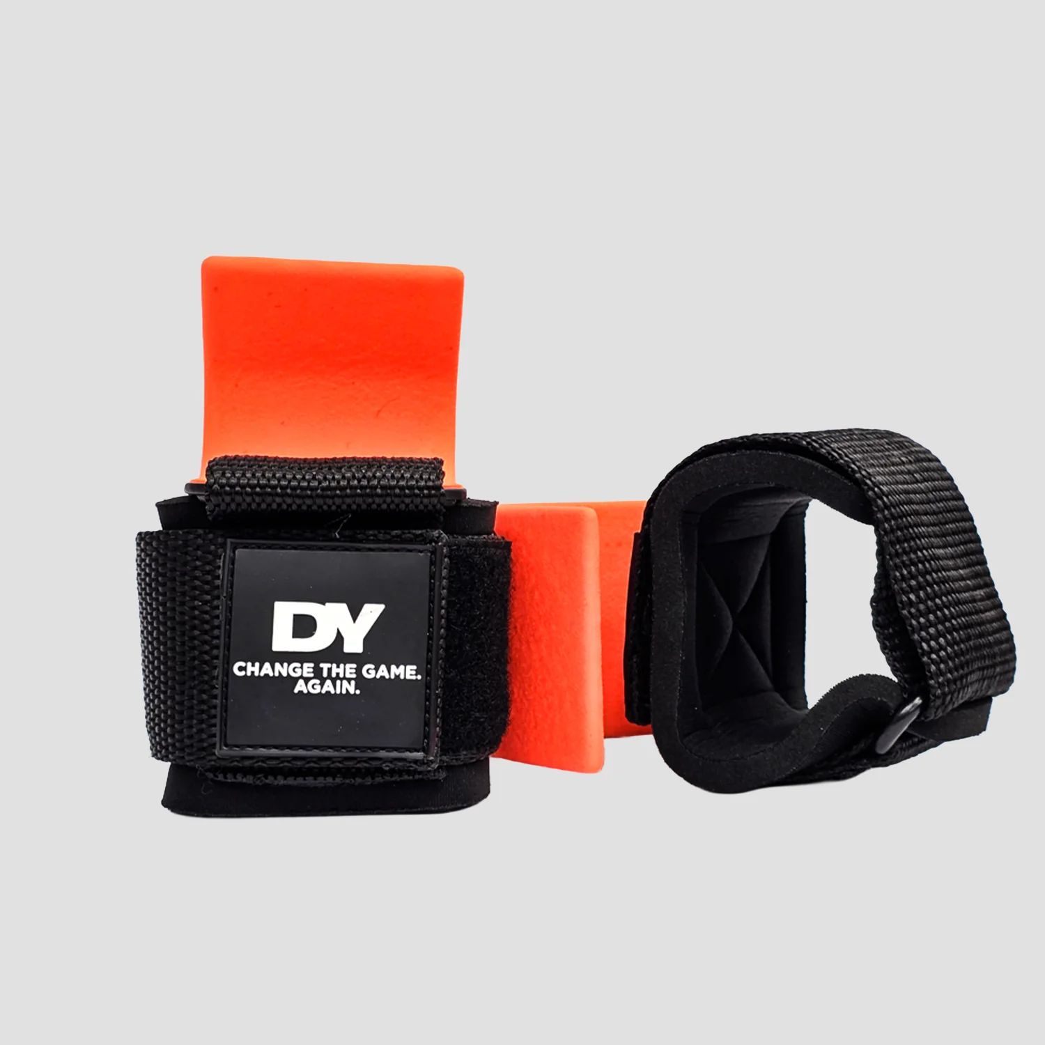 Set chingi cu carlig metalic, DY Nutrition, Weight lifting metal hooks Orange