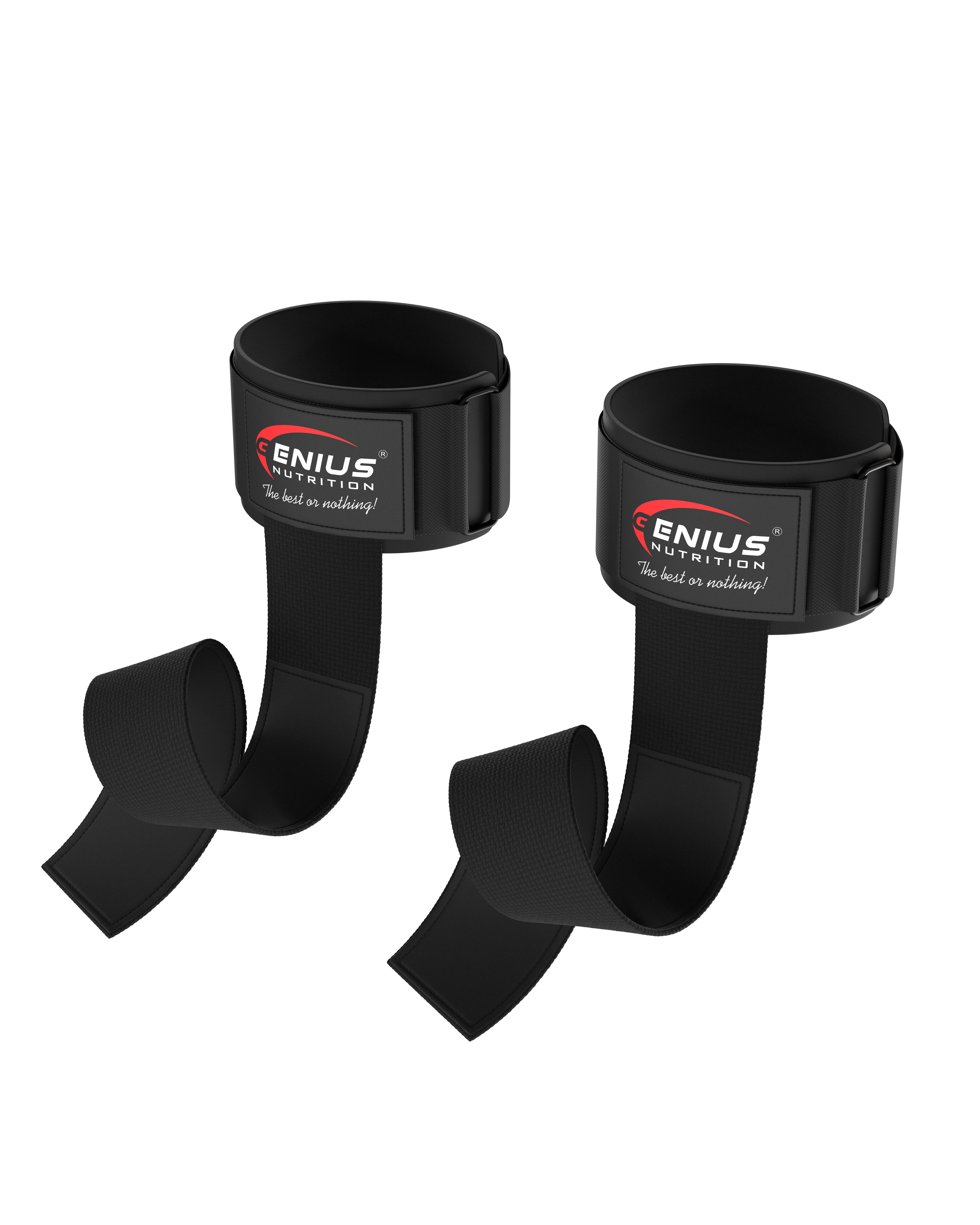 Chingi și fașe - Chingi cu fasa, Genius Nutrition, Lifting straps with wrist support, Black