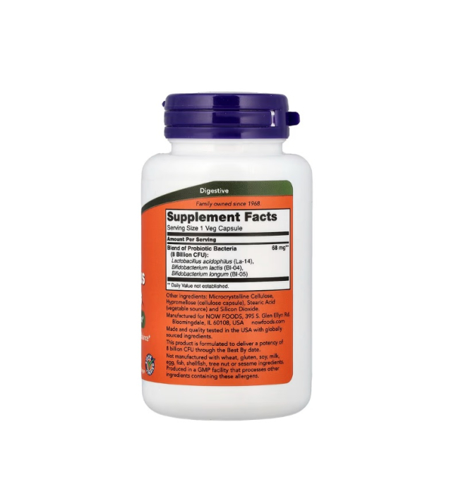 8 Billion Acidophilus & Bifidus 120 capsules - NOW Foods [2]