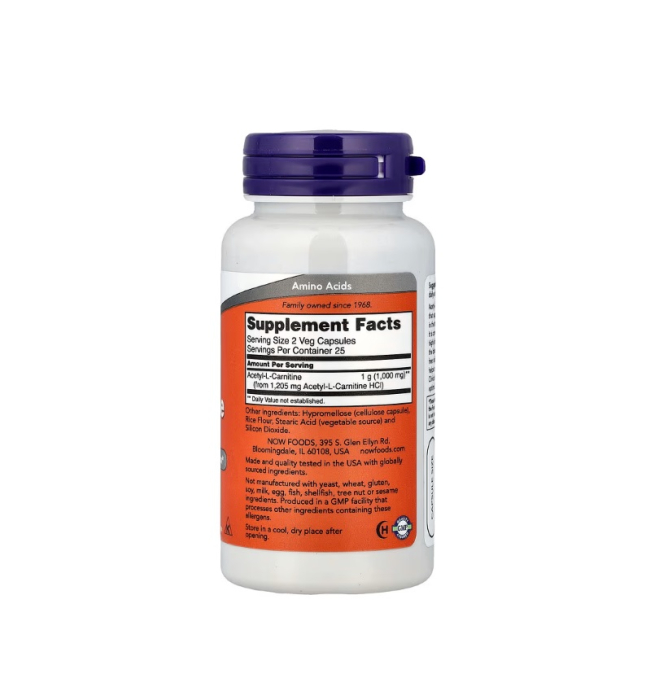Acetyl-L-Carnitine 500mg 50 capsule - NOW Foods [2]
