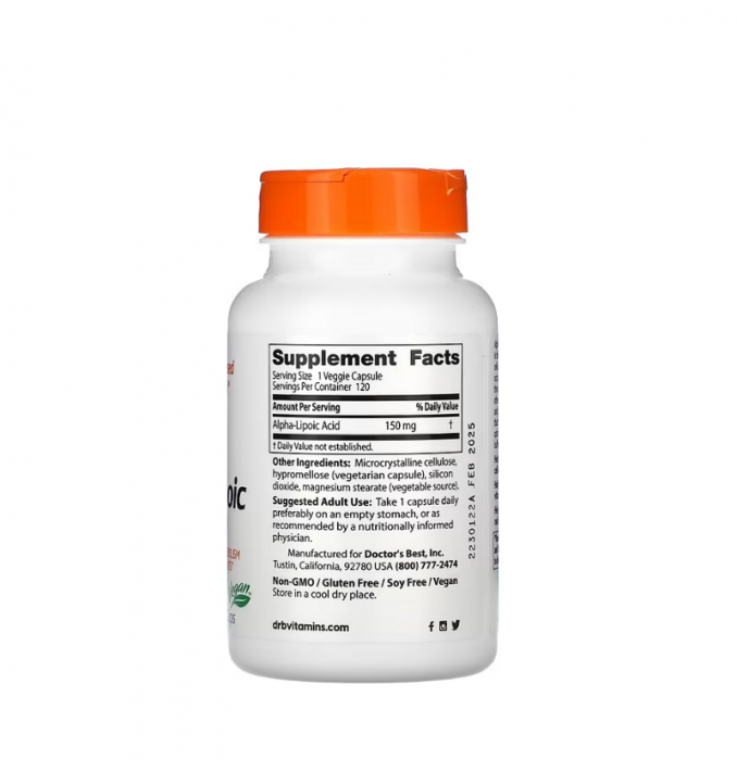 Alpha-Lipoic Acid 150 150mg 120 Capsule - Doctor's Best [2]