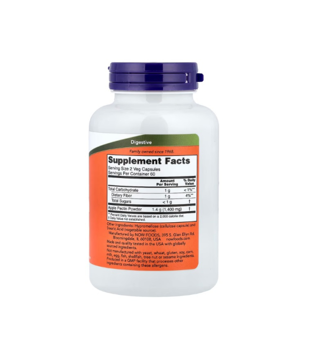 Apple Pectin 700 mg 120 capsule - NOW Foods [2]