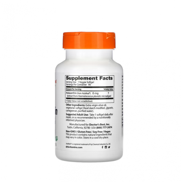 Astaxanthin with AstaReal 6mg 90 Softgels - Doctor's Best [2]