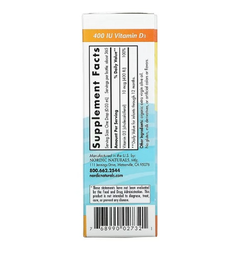 Baby's Vitamin D3 400IU (11 ml) - Nordic Naturals [2]