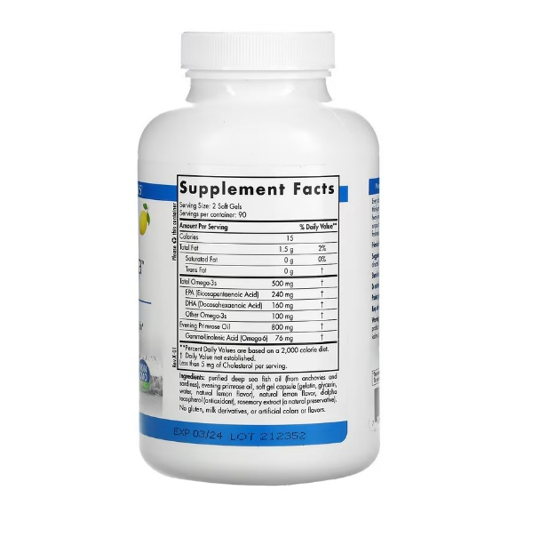 Balanced Omega Lemon 830mg 180 Softgels - Nordic Naturals [2]