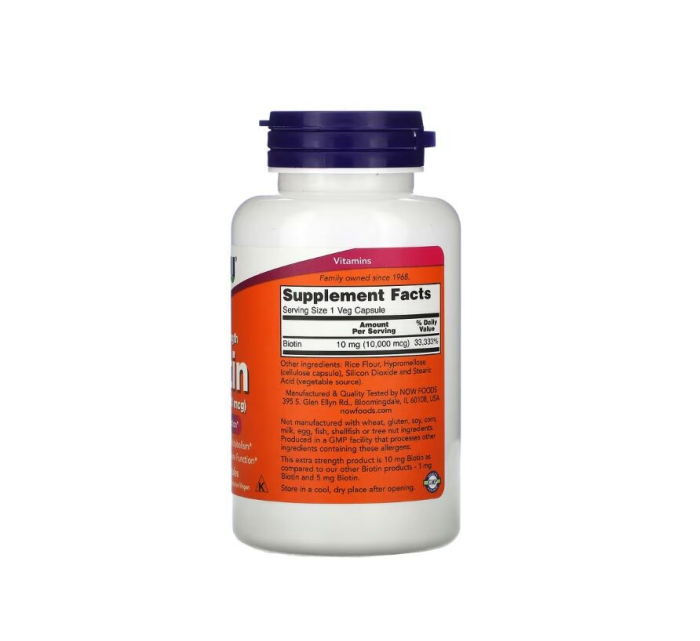 Biotin 10mg Extra Strength 120 capsule - NOW Foods [2]