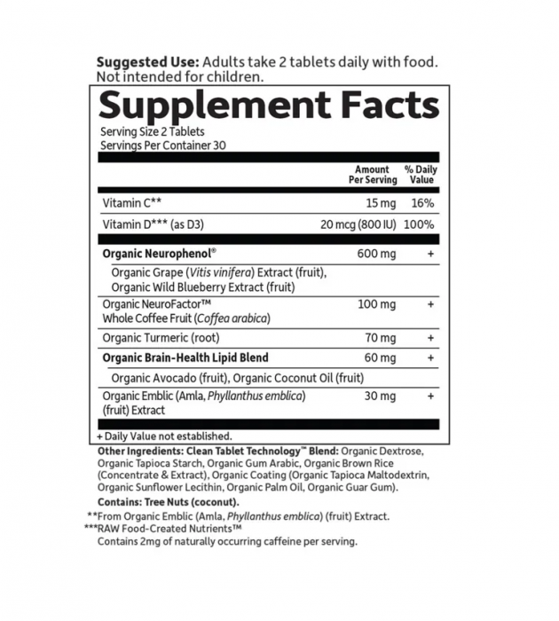 Brain Health Memory & Focus Dr. Formulated for Adults 40+ 60 Tablete - Garden of Life [2]