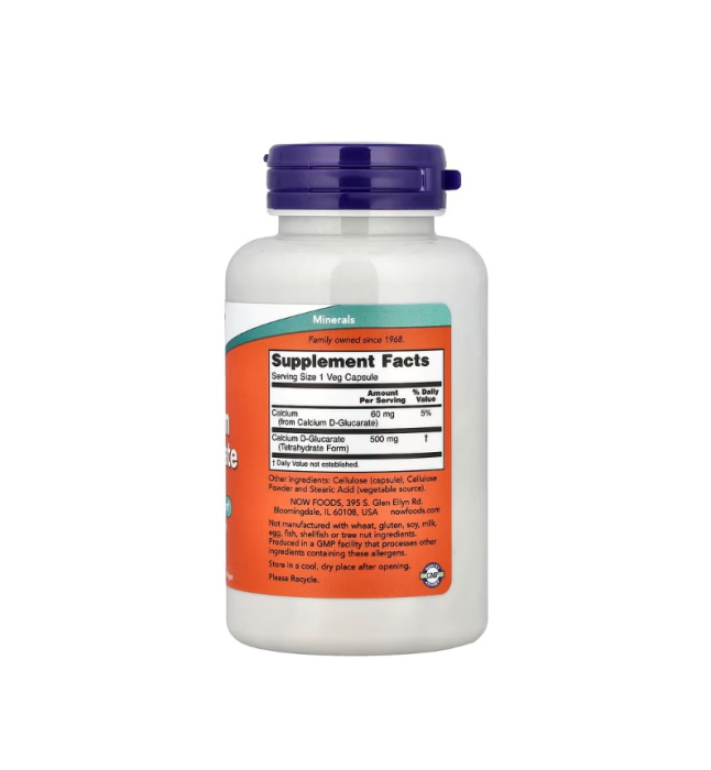 Calcium D-Glucarate 500 mg 90 capsule - NOW Foods [2]