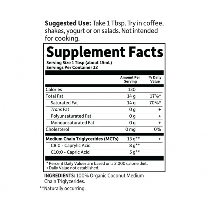 Coconut MCT Oil 100% Organic Brain Health 473 ml - Garden of Life [2]