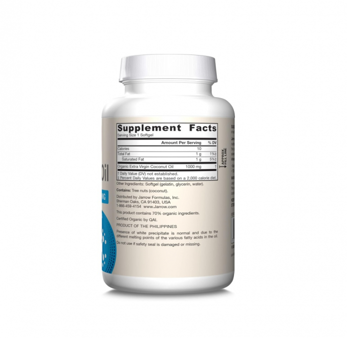 Coconut Oil Extra Virgin 1000mg 120 capsule moi - Jarrow Formulas [2]