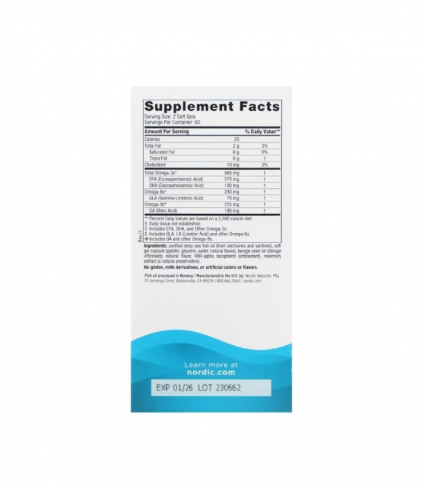 Complete Omega 565mg Lemon 120 SoftGels - Nordic Naturals [2]