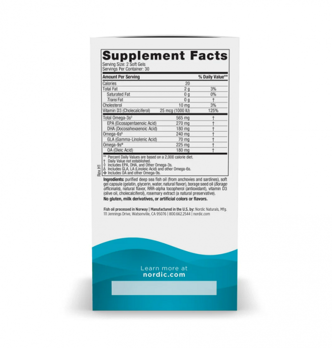 Complete Omega-D3 Lemon 120 Soft Gels - Nordic Naturals [2]