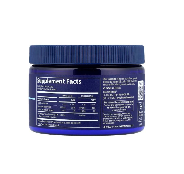 ConcenTrace Daily Mineral Powder Natural Blue Hawaiian 132 grame - Trace Minerals [2]