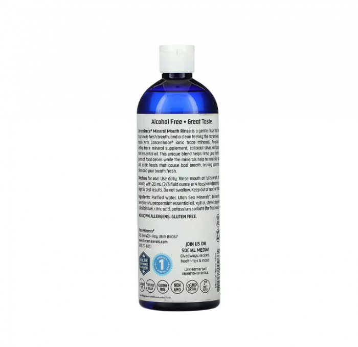 ConcenTrace Mineral Mouth Rinse Mint (Apa de Gura cu Minerale) 473 ml - Trace Minerals [2]