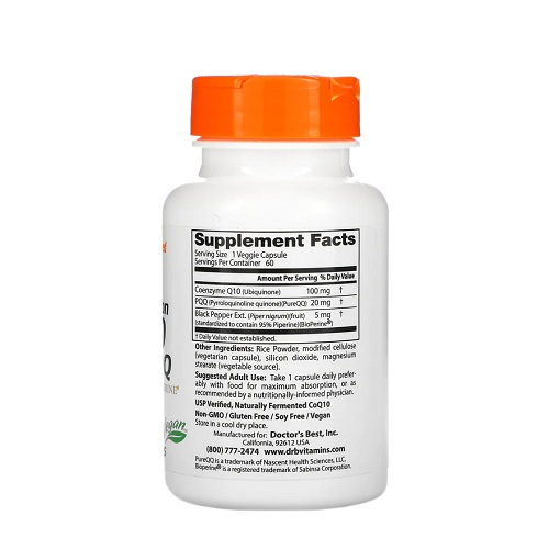 CoQ10 100mg PQQ 20mg High Absorption 60Capsule - Doctor's Best [2]