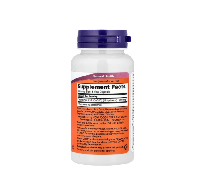 CoQ10 200mg 60 capsule - NOW Foods [2]