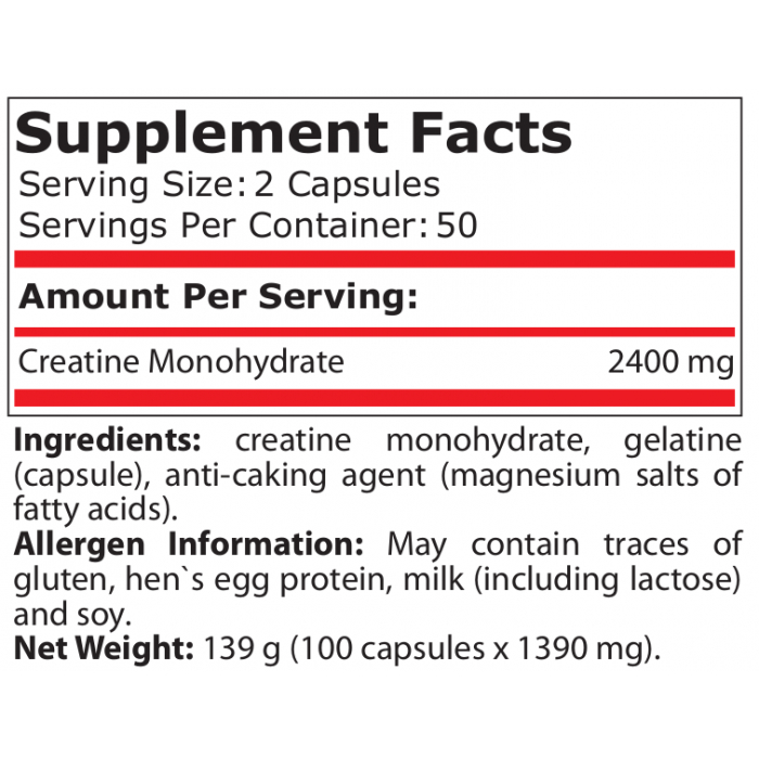 Creatine 1200mg 100 capsule - Pure Nutrition [2]