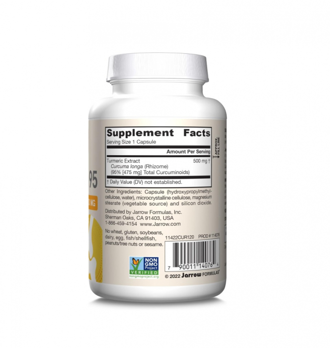 Curcumin 95 Turmeric Extract 500mg 120 capsule - Jarrow Formulas [2]