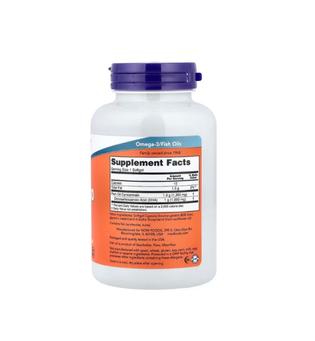 DHA-1000 Brain Support Extra Strength 1000mg 90 capsule moi - NOW Foods [2]