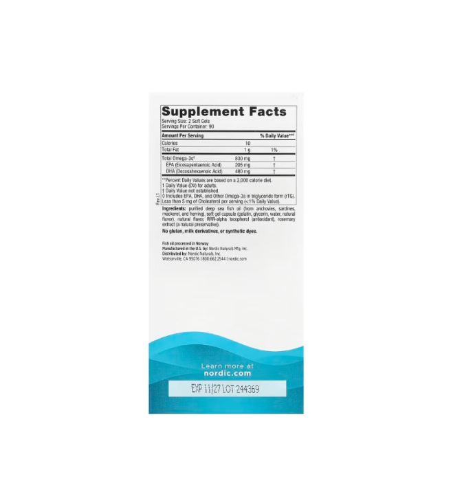DHA 830mg Strawberry 180 capsule - Nordic Naturals [2]