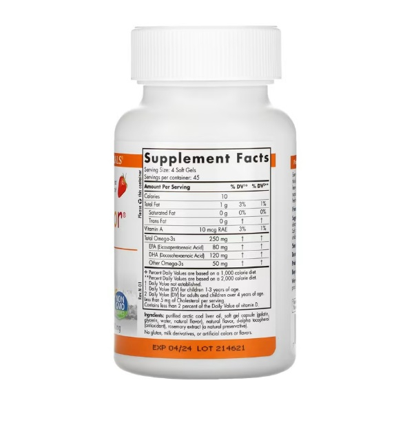 DHA Junior 3+ani Strawberry 180 Soft Gels - Nordic Naturals [2]