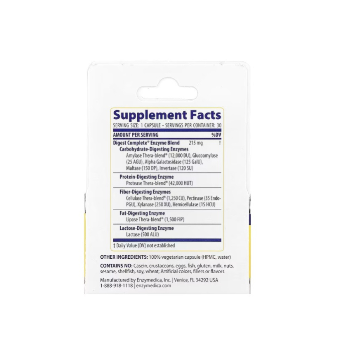 Digest Complete Enzyme Formula 30 Capsule - Enzymedica [2]