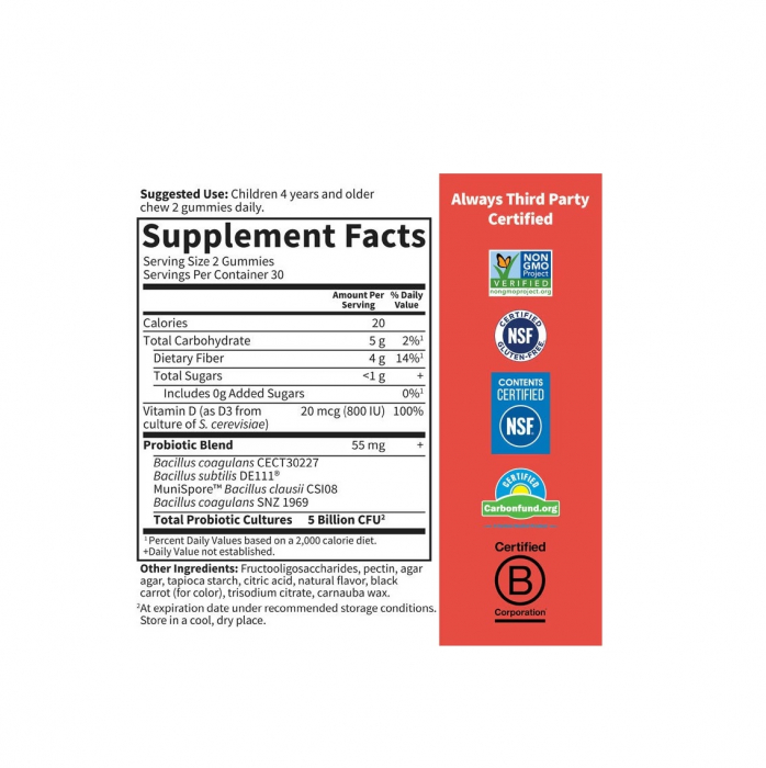 Dr. Formulated Kids 5 Billion Gummies, Strawberry 60 jeleuri - Garden of Life [2]