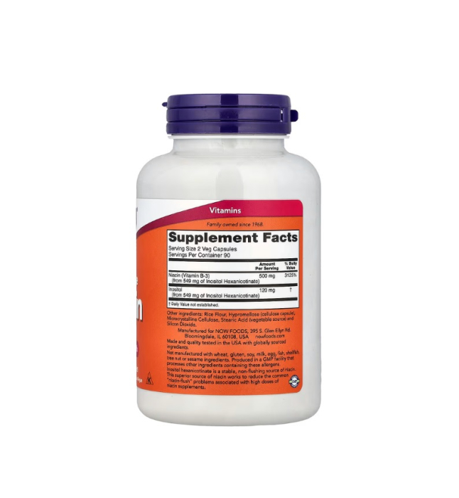 Flush-Free Niacin 250mg 180 capsule - NOW Foods [2]
