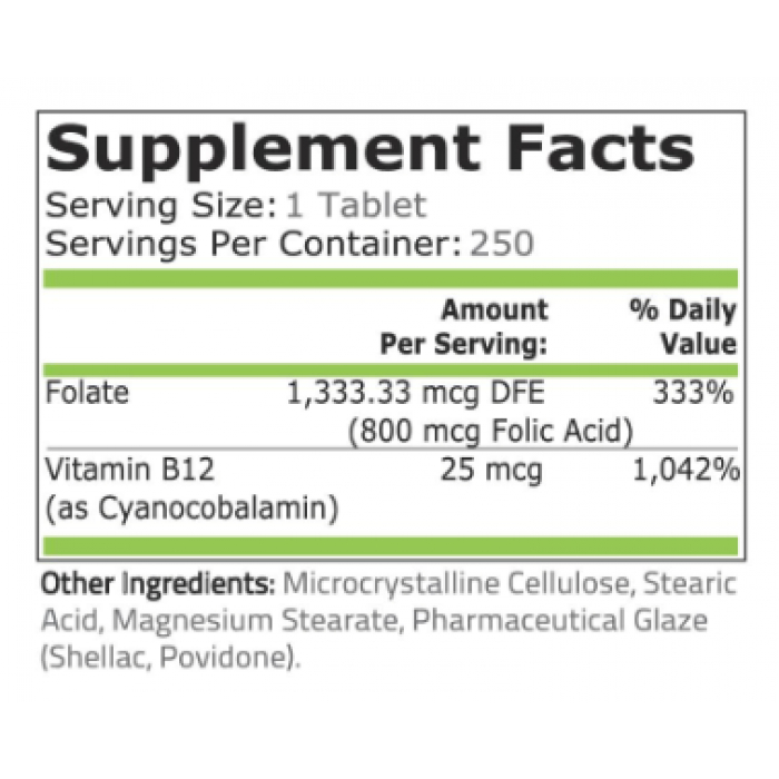 Folic Acid 250 tablete - Pure Nutrition [2]