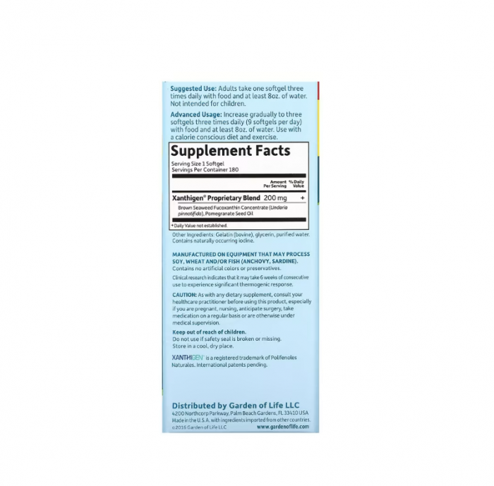 FucoThin 180 Softgels - Garden of Life [2]