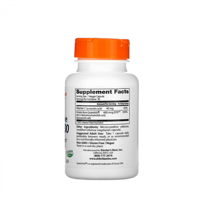 Fully Active Folate 400 with Quatrefolic 400mcg 90 Capsule - Doctor's Best [2]