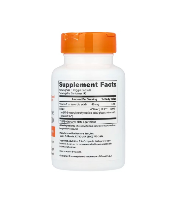 Fully Active Folate 400 with Quatrefolic 400mcg 90 Capsule - Doctor's Best [2]