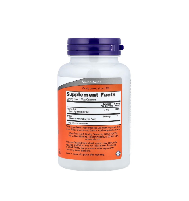 GABA 500mg 100 capsule - NOW Foods [2]