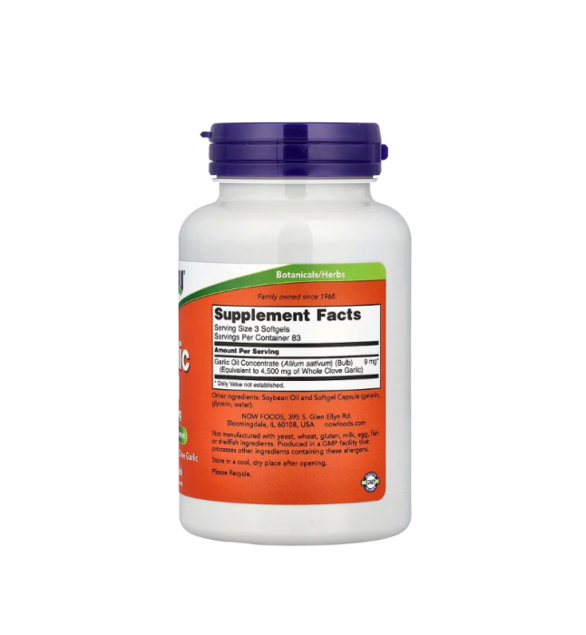 Garlic Oil 1500mg 250 capsule moi - NOW Foods [2]
