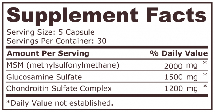 Glucosamine, Chondroitin, MSM 150 capsule - Pure Nutrition USA [2]