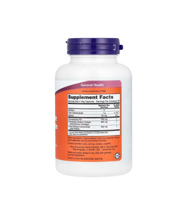 Glucosamine & Chondroitin with Trace Mineral Concentrate 120 capsule - NOW Foods [2]